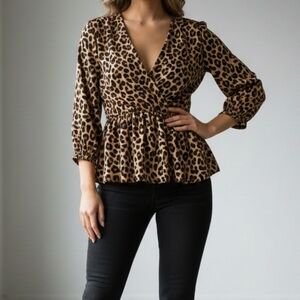 Promise Leopard Print V-Neck Blouse